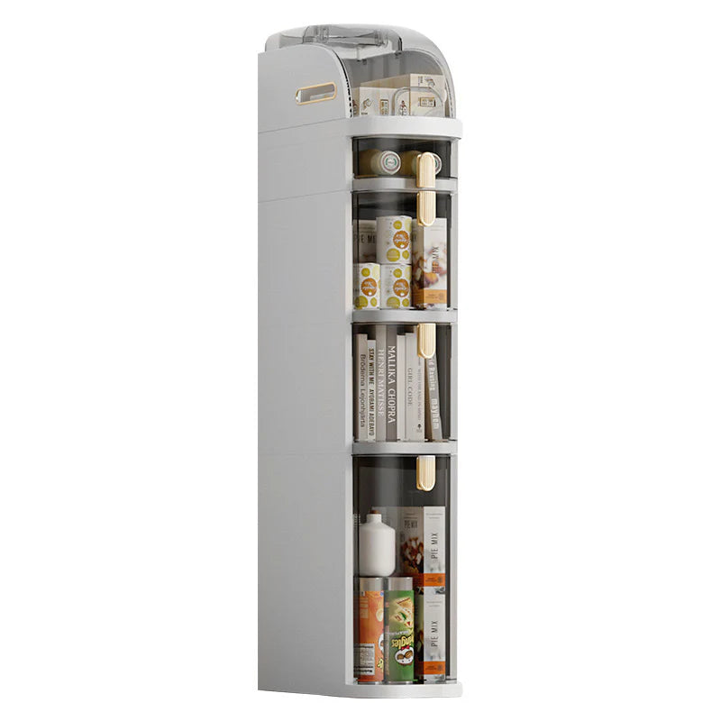 Tower Cabinet Organizer,Narrow Slim Gap Side Rolling Storage with Clear Drawers for Small Space
