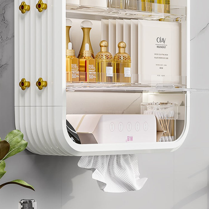 Wall-mount Bathroom Toiletry Storage Shelf, Large Capacity Toilet Rack