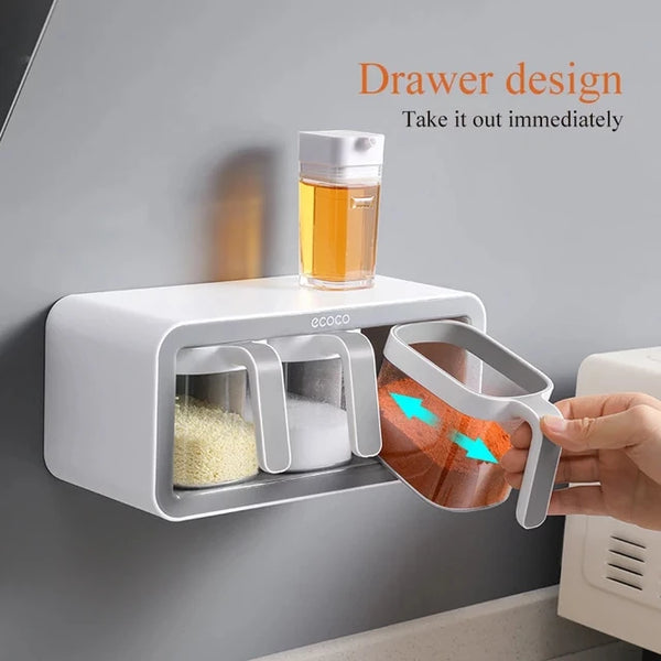 ECOCO 3 Cups Wall Mount Spice Rack Organizer