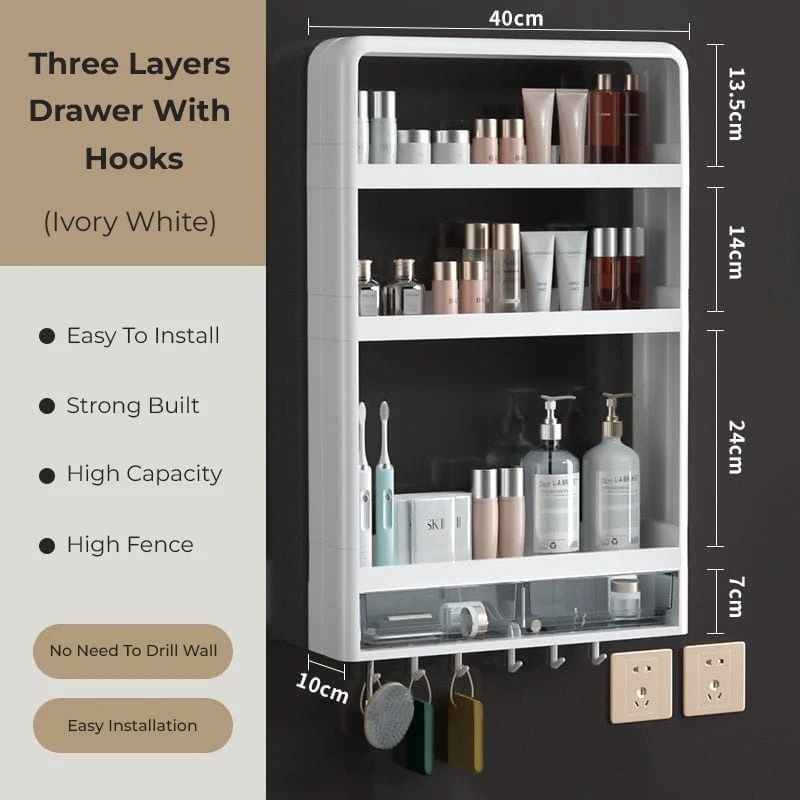 Wall Mounted Shelf Cosmetic Rack Storage,Multipurpose Organizer Rack
