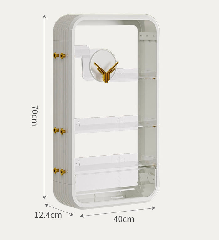 Wall-mount Bathroom Toiletry Storage Shelf, Large Capacity Toilet Rack