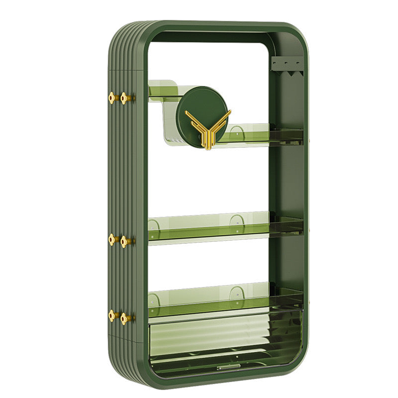 Wall-mount Bathroom Toiletry Storage Shelf, Large Capacity Toilet Rack