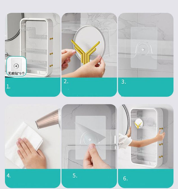 Wall-mount Bathroom Toiletry Storage Shelf, Large Capacity Toilet Rack