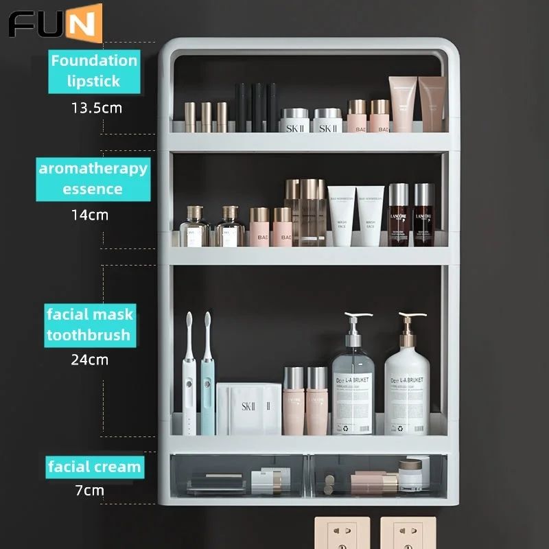 Wall Mounted Shelf Cosmetic Rack Storage,Multipurpose Organizer Rack