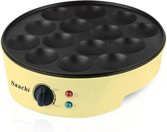 Saachi 14 Pits Mini Pancake Maker NL-PM-1567-YW (Yellow)