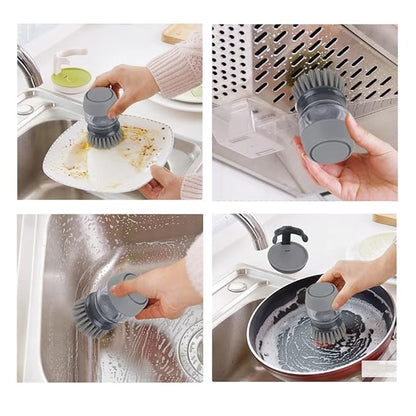 Silicone handle cleaning booster brush with Soap Dispenser