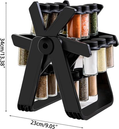 Spice Rack Organizer,18 Jars Rotating Carousel Wheel For Kitchen.