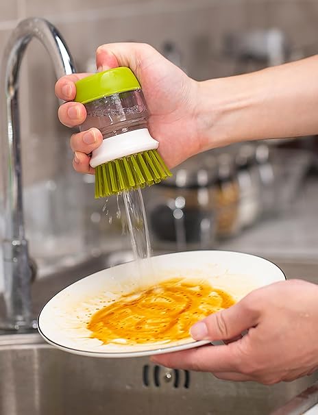 Silicone handle cleaning booster brush with Soap Dispenser