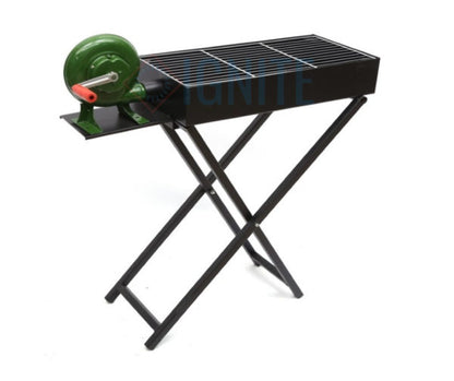 BBQ Grill With Attached Manual Air Blower