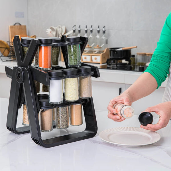 Spice Rack Organizer,18 Jars Rotating Carousel Wheel For Kitchen.