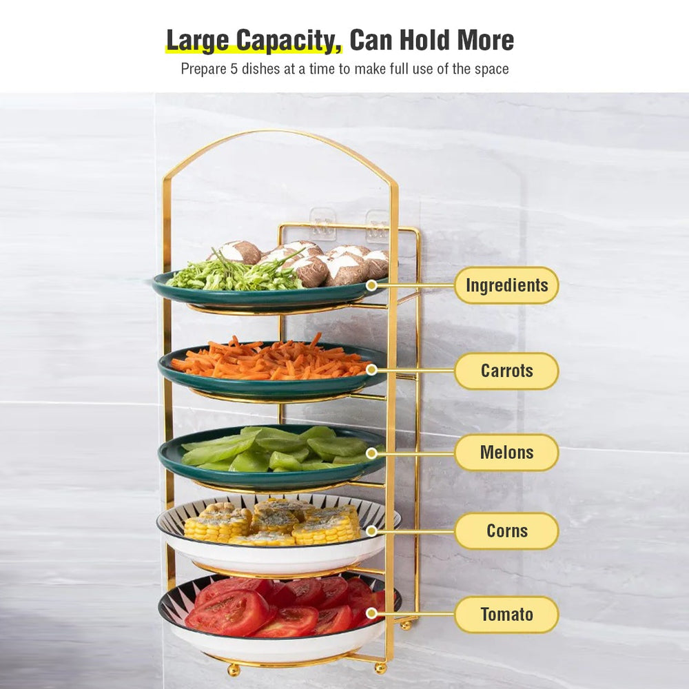 Multi Layer Wall Mount Kitchen Side Dish Storage Rack