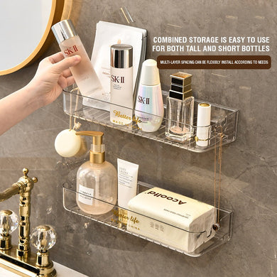 Wall-Mounted Organizer for Toiletries,Shampoo, and Cosmetics.