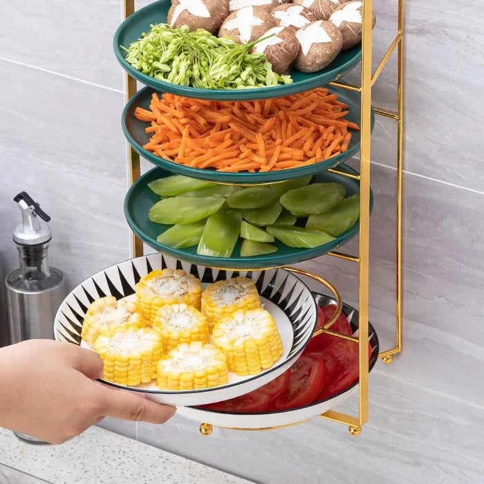 Multi Layer Wall Mount Kitchen Side Dish Storage Rack