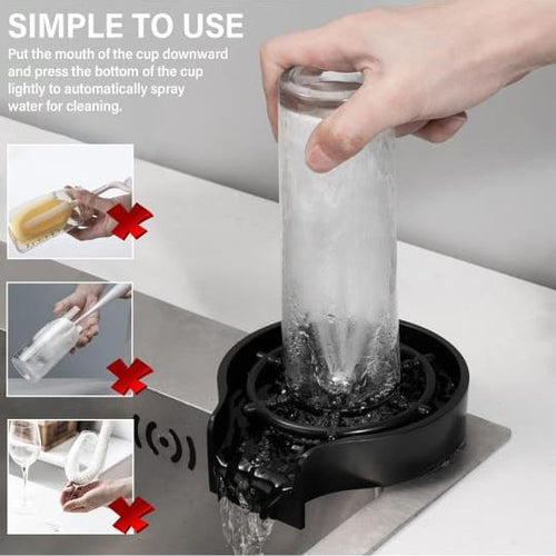 Automatic Cup Washer, Sink Attachment Bottle Cup Washer, Kitchen Cleaning Gadget.