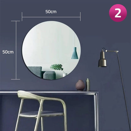 Mirrors Wall Sticker Sheets,HD Self-Adhesive Acrylic Mirror Tiles - DIY Non-Glass